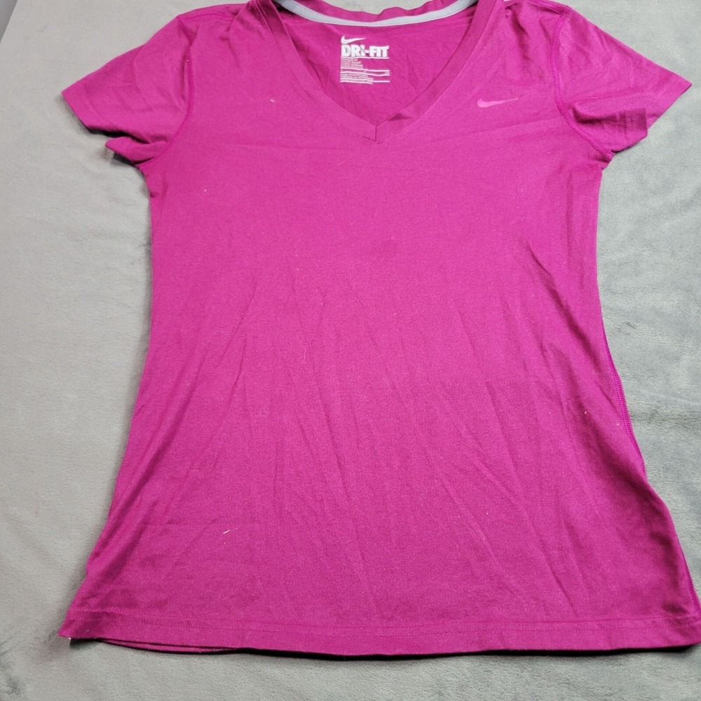 Nike Dri-Fit Pink V-Neck Tee Womens Size Small